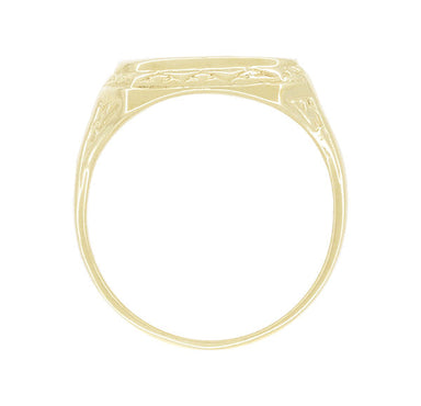 Vintage Style Victorian Rectangle Seal Signet Ring for Men in Yellow Gold - 10K or 14K - alternate view