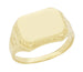Vintage Style Victorian Rectangle Seal Signet Ring for Men in Yellow Gold - 10K or 14K