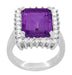 1950's Retro Ballerina Amethyst Cocktail Ring with Diamonds in 18 Karat White Gold