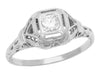 Edwardian Filigree High Dome Diamond Vintage Engagement Ring - R1182