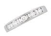 Allendra 1980's Vintage Platinum Diamond Wedding Ring with Channel Set Round and Baguette Diamonds