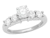 1960's Floating Diamonds Vintage Engagement Ring in Platinum