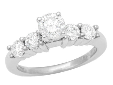 1960's Floating Diamonds Vintage Engagement Ring in Platinum