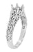 Vintage Style Filigree Flowing Scrolls 1/2 Carat Diamond Engagement Ring Setting in 14 Karat White Gold