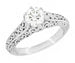 Flowing Scrolls 1/2 Carat Ideal Cut Lab Grown Diamond Filigree Edwardian Engagement Ring in 14 Karat White Gold