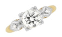 Hallie 1950's Vintage 1 Carat Diamond Engagement Ring in Two-Tone 14 Karat White and Yellow Gold