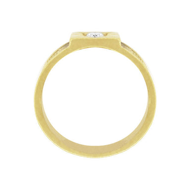 Baxter Yellow Gold Victorian Wide Diamond Wedding Band - 7.4mm - alternate view