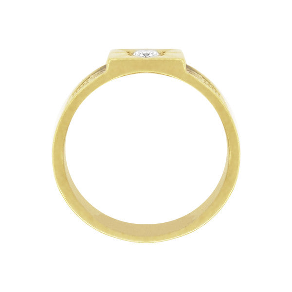 Baxter Antique Victorian Wedding Ring With Diamond - Yellow Gold - Side View