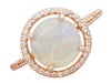 Translucent Opal Halo Ring in 14 Karat Rose Gold with Diamonds - Grisey's Ring - 2.60 Carats - 11mm Opal