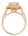 Translucent Opal Halo Ring in 14 Karat Rose Gold with Diamonds - Grisey's Ring - 2.60 Carats - 11mm Opal