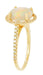 Yellow Gold Cabochon Round Opal Ring with Halo Side Diamonds - 2.60 Carat Opal - Grisey's Ring