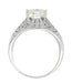 Edwardian Opal Filigree Ring in 14 Karat White Gold