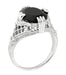 Art Deco Filigree Oval Black Onyx Ring in 14 Karat White Gold