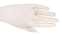 Yellow Gold Art Deco Hexagon White Sapphire Filigree Engagement Ring
