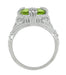 Art Deco Filigree 5.5 Carat Large Oval Peridot Statement Ring in 14 Karat White Gold