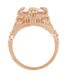 Filigree Art Deco Large Oval Morganite Ring in 14 Karat Rose Gold - 4.5 Carats