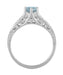 Side Filigree Details of Art Deco Vintage Aquamarine Engagement Ring - R158A