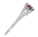 1920's Design Art Deco Raspberry Rhodolite Garnet and Diamond Filigree Engagement Ring in Platinum