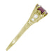 Raspberry Rhodolite Garnet and Diamond Filigree Ring in 14 Karat Yellow Gold