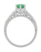 Antique Deco Style Filigree Spearmint Green Tourmaline and Diamond Engagement Ring in 14 Karat White Gold
