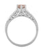 Art Deco Antique Style Morganite and Diamond Filigree Engagement Ring in 14 Karat White Gold