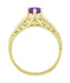 Amethyst and Diamond Filigree Engagement Ring in 14 Karat Yellow Gold