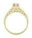 Art Deco 14K Yellow Gold Antique Style Morganite and Diamond Engagement Ring