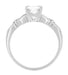 Art Deco Platinum Hearts and Clovers Diamond Solitaire Engagement Ring