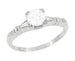 Art Deco Platinum Hearts and Clovers Diamond Solitaire Engagement Ring