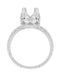 Art Deco Loving Butterflies Filigree Engagement Ring Setting for a 1 Carat Round Diamond in 18 Karat White Gold