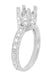 Art Deco Engraved Filigree Loving Butterflies Engagement Ring Setting in Platinum for a 1 Carat Diamond