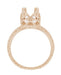 Filigree Engraved Butterflies Art Deco 1 Carat Diamond Engagement Ring Setting in 14 Karat Rose ( Pink ) Gold