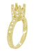 18 Karat Yellow Gold Art Deco Filigree Loving Butterflies Engraved 1 Carat Diamond Engagement Ring Setting