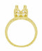 18 Karat Yellow Gold Art Deco Filigree Loving Butterflies Engraved 1 Carat Diamond Engagement Ring Setting