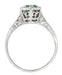 Art Deco Hexagon Emerald Filigree Engagement Ring in 14 Karat White Gold