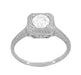 Filigree Scrolls 3/4 Carat Diamond Engagement Ring in 14 Karat White Gold