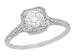 Filigree Scrolls 0.25 Carat Diamond Engraved Art Deco Engagement Ring in White Gold