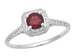 Art Deco Pyrope Garnet Filigree Scrolls Engraved Ring in 14 Karat White Gold