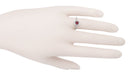 Filigree Scrolls Art Deco Engraved Ruby Engagement Ring in 14 Karat White Gold