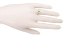 Art Deco Engraved Scrolls 14 Karat Yellow Gold Filigree Emerald Engagement Ring