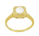 Filigree Scrolls Vintage Engraved 3/4 Carat Diamond Art Deco Engagement Ring in 14 Karat Yellow Gold
