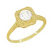 Filigree Scrolls Vintage Engraved 3/4 Carat Diamond Art Deco Engagement Ring in 14 Karat Yellow Gold