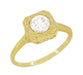 Filigree Scrolls Vintage Engraved 3/4 Carat Diamond Art Deco Engagement Ring in 14 Karat Yellow Gold