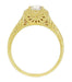 Filigree Engraved Scrolls 1/2 Carat Diamond Engagement Ring in 14 Karat Yellow Gold
