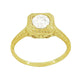 Filigree Engraved Scrolls 1/2 Carat Diamond Engagement Ring in 14 Karat Yellow Gold