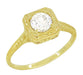 Filigree Engraved Scrolls 1/2 Carat Diamond Engagement Ring in 14 Karat Yellow Gold
