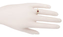 Filigree Art Deco Scrolls Engraved Ruby Engagement  Ring in 14 Karat Yellow Gold