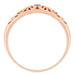 Edwardian Rose Gold Scroll Filigree Amethyst Tapered Band Ring