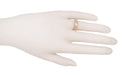 Edwardian Scroll Filigree White Sapphire Ring in 14 Karat Rose Gold