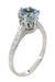 Art Deco Crown 1 Carat Solitaire Aquamarine Engagement Ring in 18 Karat White Gold